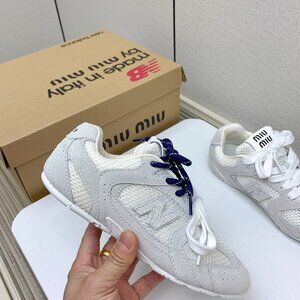 ✅MIU MIU Women's Retro White Casual Shoes